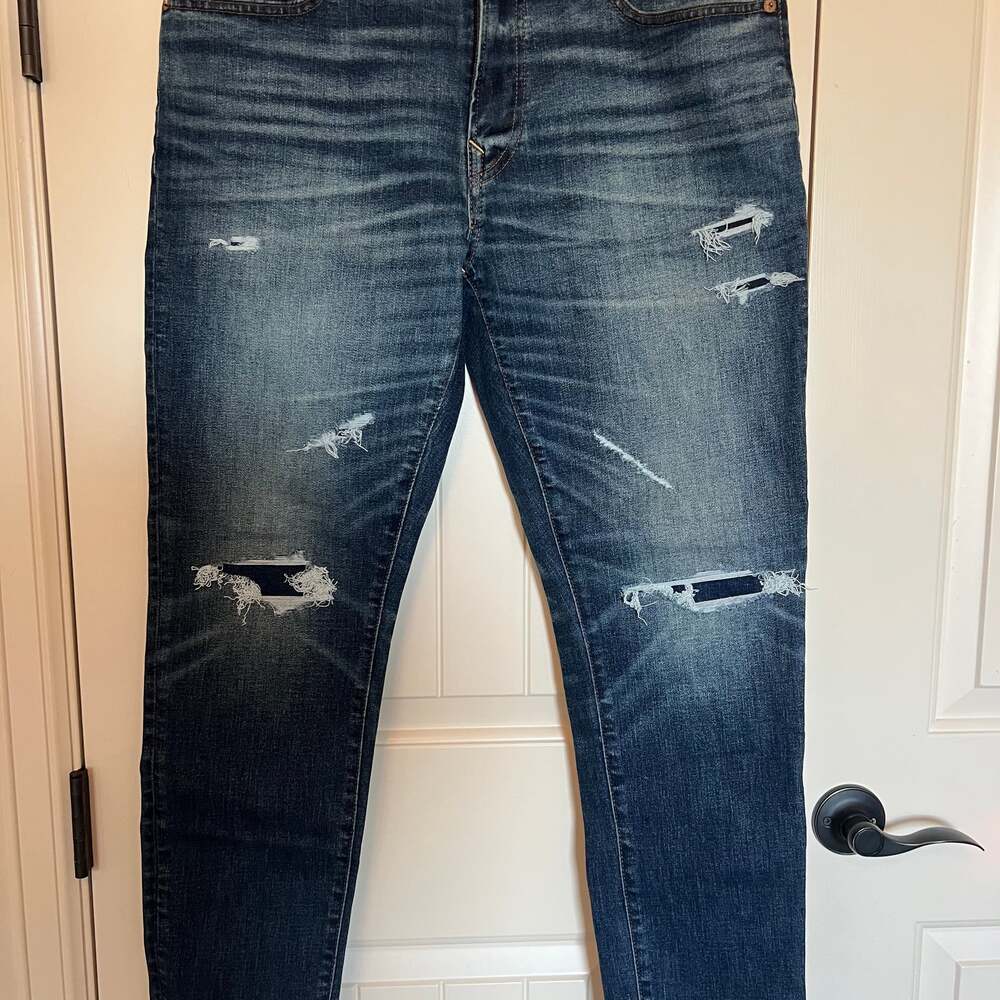 American Eagle AirFlex+ Temp Tech Patched Distressed Jeans 33x30